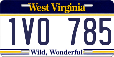 WV license plate 1VO785