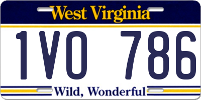 WV license plate 1VO786