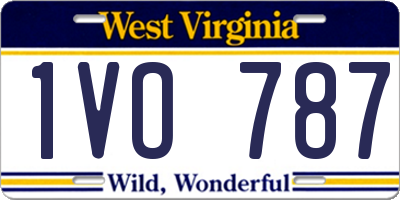 WV license plate 1VO787