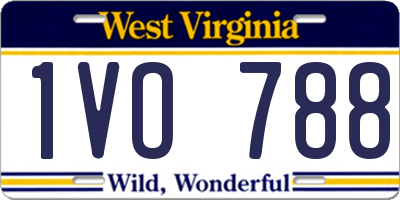 WV license plate 1VO788