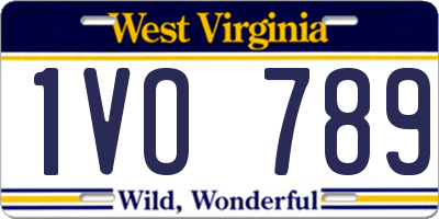 WV license plate 1VO789