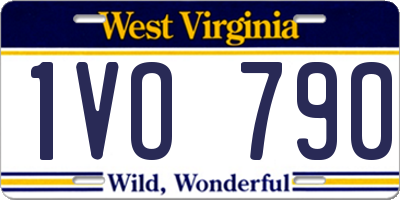 WV license plate 1VO790