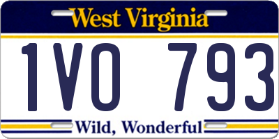 WV license plate 1VO793