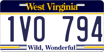 WV license plate 1VO794