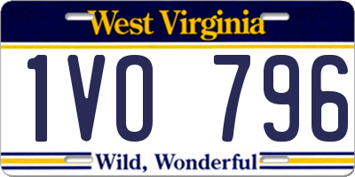 WV license plate 1VO796
