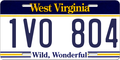 WV license plate 1VO804
