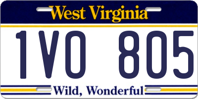 WV license plate 1VO805