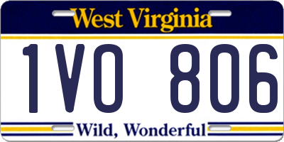 WV license plate 1VO806