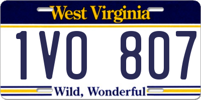 WV license plate 1VO807
