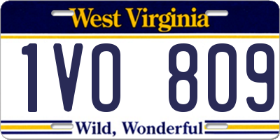 WV license plate 1VO809