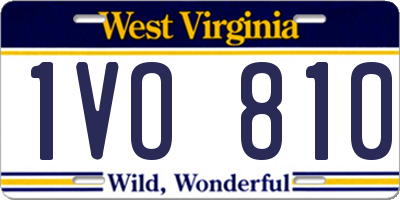 WV license plate 1VO810
