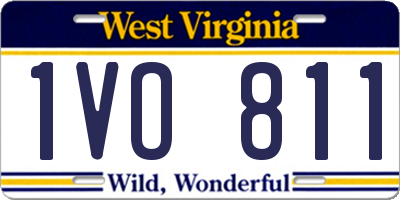 WV license plate 1VO811