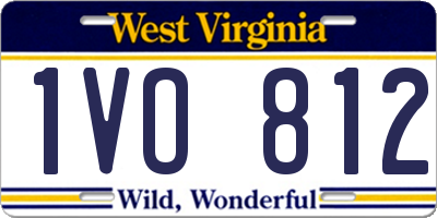 WV license plate 1VO812