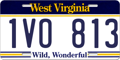WV license plate 1VO813