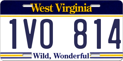 WV license plate 1VO814