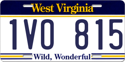 WV license plate 1VO815