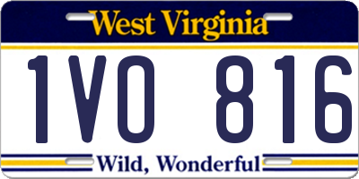 WV license plate 1VO816