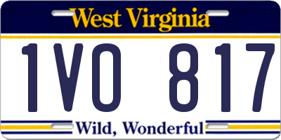 WV license plate 1VO817