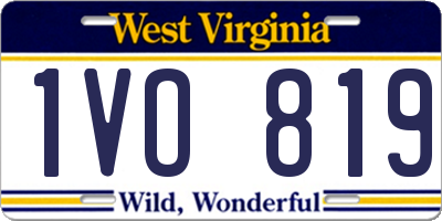WV license plate 1VO819