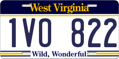WV license plate 1VO822