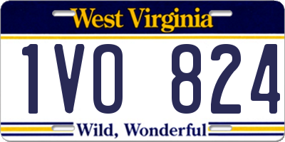 WV license plate 1VO824