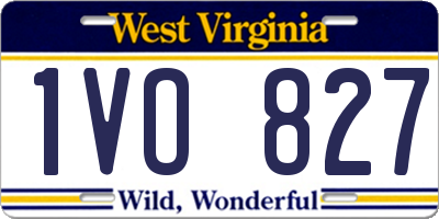 WV license plate 1VO827