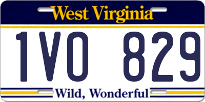 WV license plate 1VO829