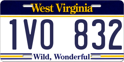 WV license plate 1VO832