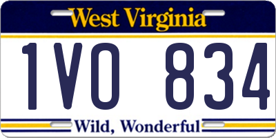 WV license plate 1VO834