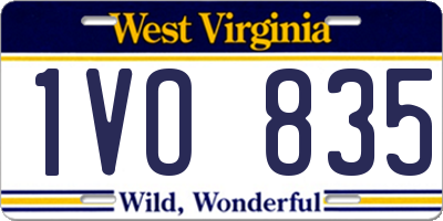 WV license plate 1VO835