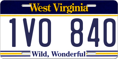WV license plate 1VO840