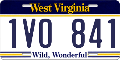 WV license plate 1VO841