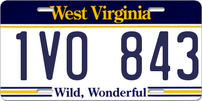 WV license plate 1VO843
