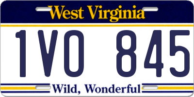 WV license plate 1VO845