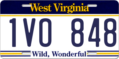 WV license plate 1VO848