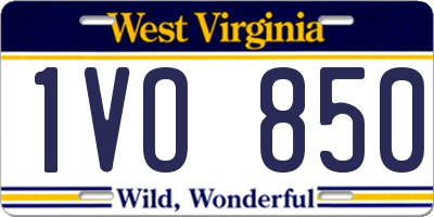 WV license plate 1VO850