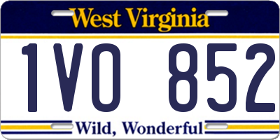 WV license plate 1VO852