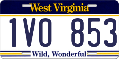 WV license plate 1VO853