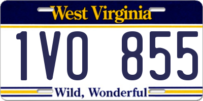 WV license plate 1VO855