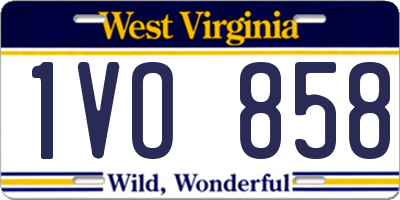 WV license plate 1VO858