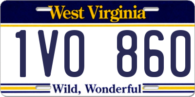WV license plate 1VO860