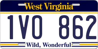 WV license plate 1VO862