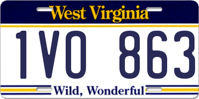 WV license plate 1VO863