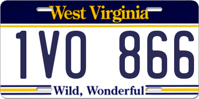WV license plate 1VO866