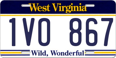 WV license plate 1VO867