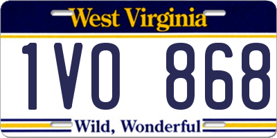 WV license plate 1VO868