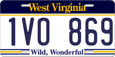 WV license plate 1VO869