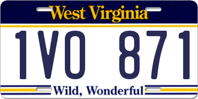 WV license plate 1VO871