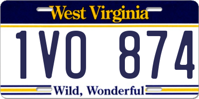 WV license plate 1VO874