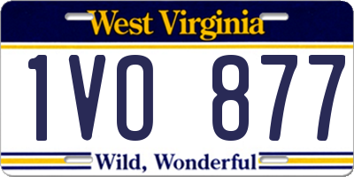 WV license plate 1VO877